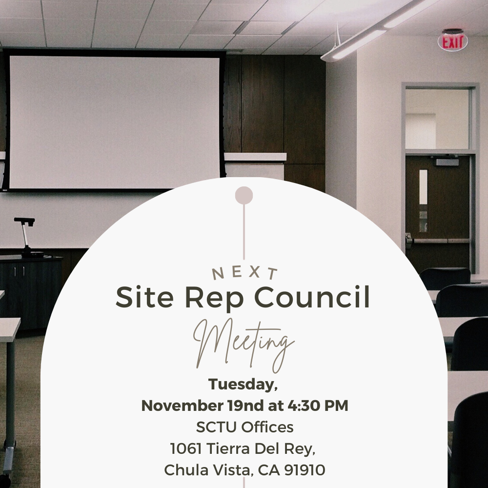 SRC Meeting, November19th at 430 PM SCTU Offices